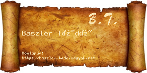 Baszler Tádé névjegykártya
